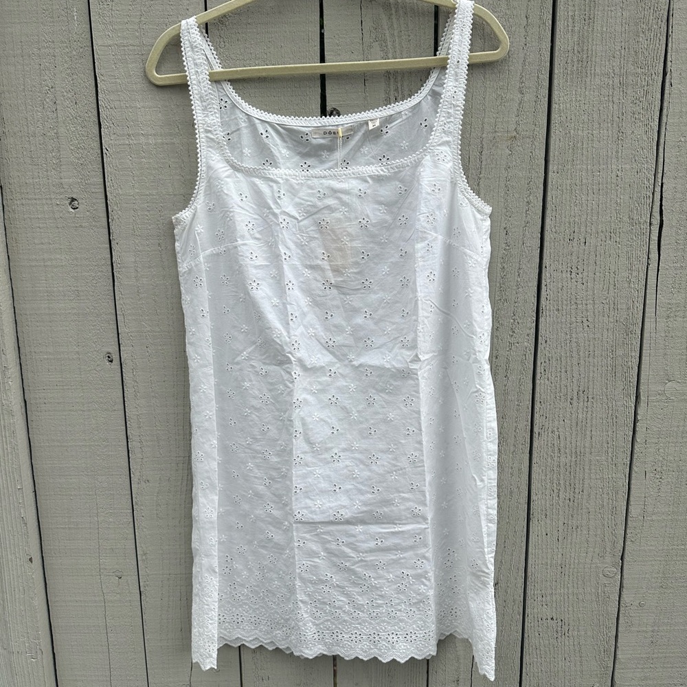 White Eyelet Sleeveless Dress